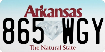 AR license plate 865WGY