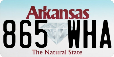 AR license plate 865WHA