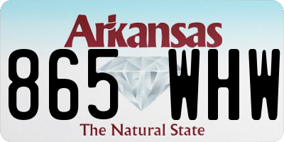 AR license plate 865WHW