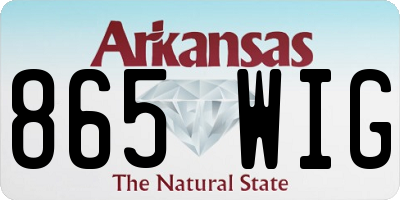 AR license plate 865WIG