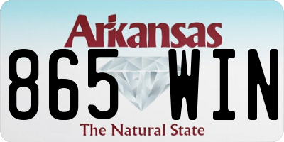AR license plate 865WIN
