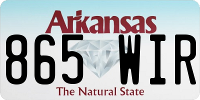 AR license plate 865WIR