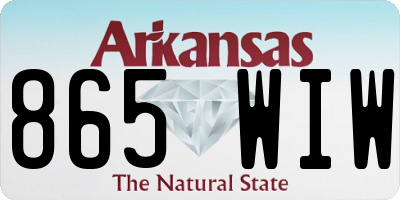 AR license plate 865WIW