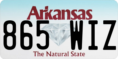 AR license plate 865WIZ