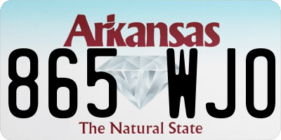 AR license plate 865WJO