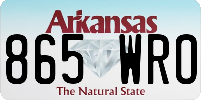 AR license plate 865WRO