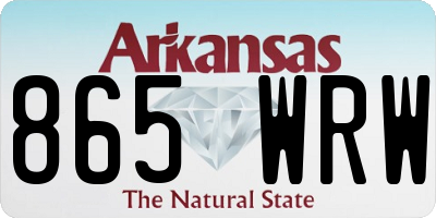 AR license plate 865WRW