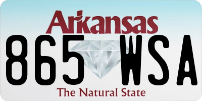 AR license plate 865WSA