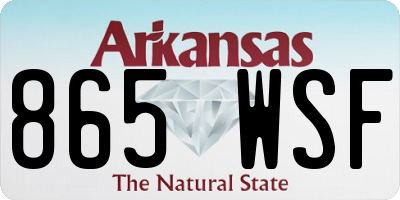 AR license plate 865WSF