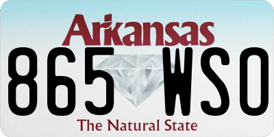AR license plate 865WSO