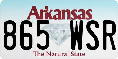 AR license plate 865WSR