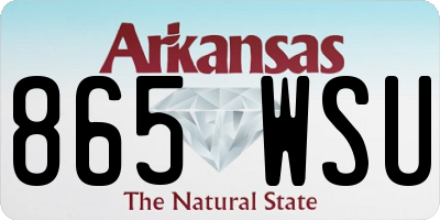 AR license plate 865WSU