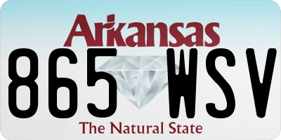 AR license plate 865WSV