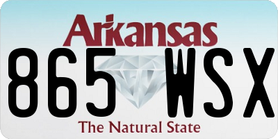 AR license plate 865WSX