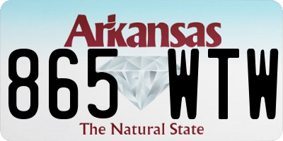 AR license plate 865WTW