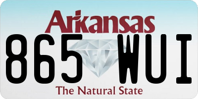 AR license plate 865WUI