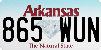 AR license plate 865WUN