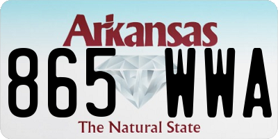 AR license plate 865WWA