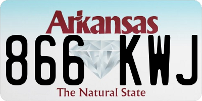 AR license plate 866KWJ