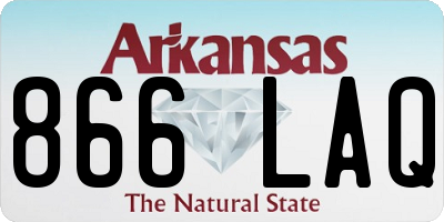 AR license plate 866LAQ