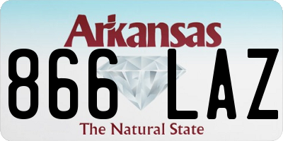 AR license plate 866LAZ