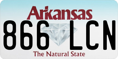 AR license plate 866LCN