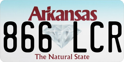 AR license plate 866LCR