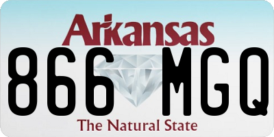 AR license plate 866MGQ