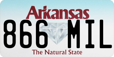 AR license plate 866MIL