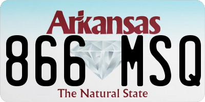 AR license plate 866MSQ