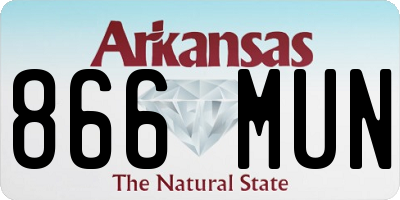 AR license plate 866MUN