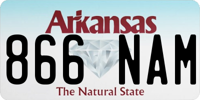 AR license plate 866NAM