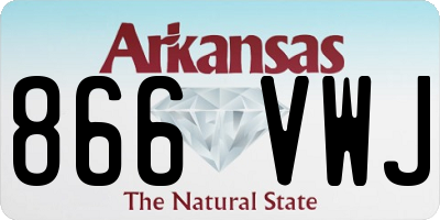 AR license plate 866VWJ