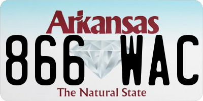 AR license plate 866WAC