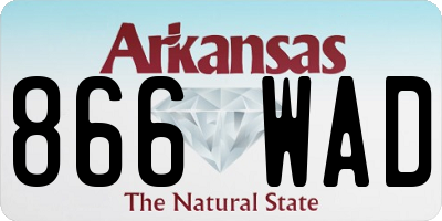 AR license plate 866WAD