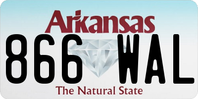 AR license plate 866WAL