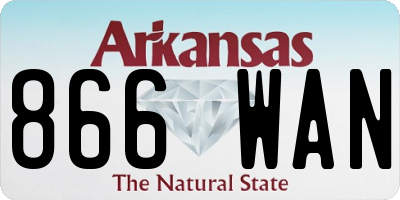 AR license plate 866WAN