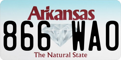 AR license plate 866WAO