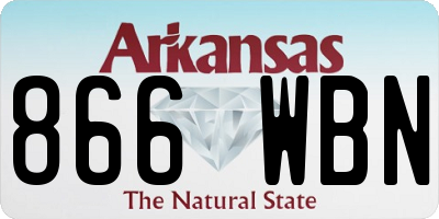 AR license plate 866WBN