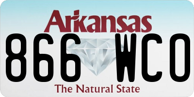 AR license plate 866WCO