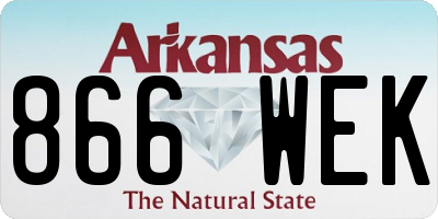 AR license plate 866WEK