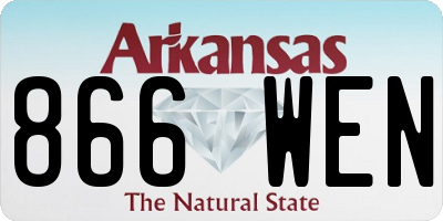 AR license plate 866WEN