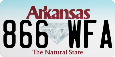 AR license plate 866WFA