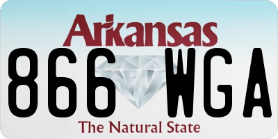 AR license plate 866WGA