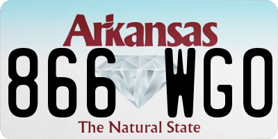 AR license plate 866WGO