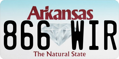AR license plate 866WIR