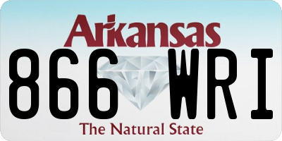 AR license plate 866WRI