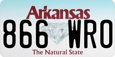 AR license plate 866WRO