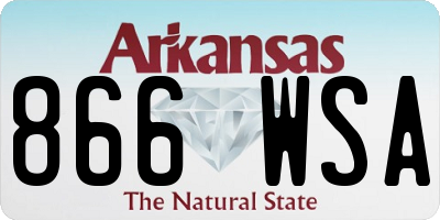 AR license plate 866WSA