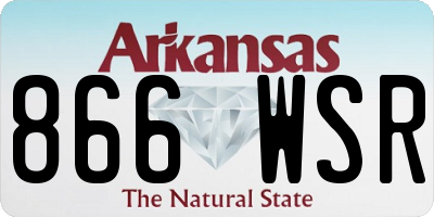 AR license plate 866WSR